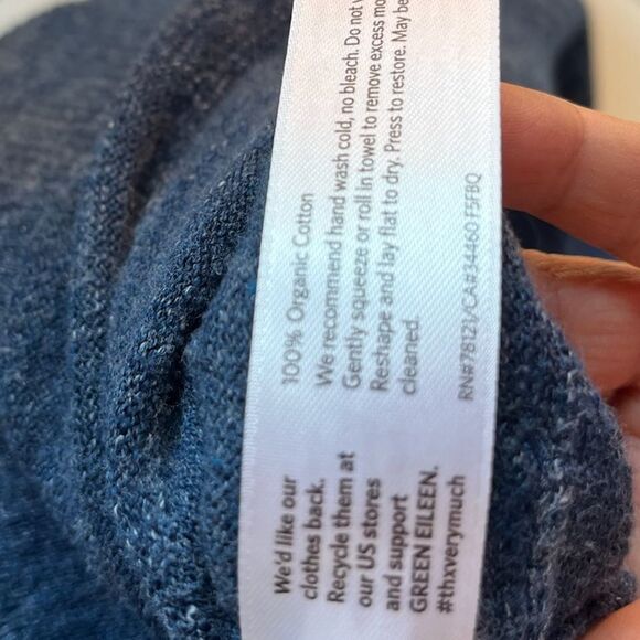 New Eileen fisher long sleeve scoop neck blue sweater dress - Picture 3 of 5